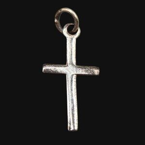 Vintage Sterling Silver Religious Cross Charm 925 Marked Pendant